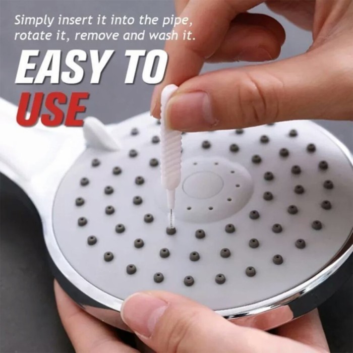 FIT 10 Nylon Spiral Anti-clogging Brush Gap Hole Brush Head Shower Head