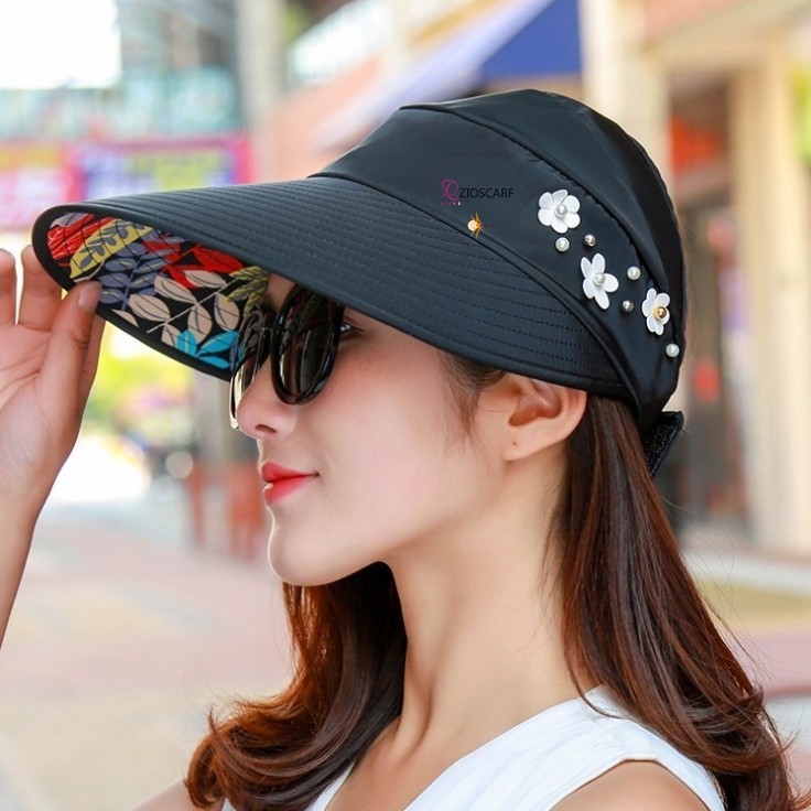 TOPI VISOR PANTAI OUTDOOR PELINDUNG ANTI UV MATAHARI TOPI LIPAT LEBAR WANITA PRIA IMPORT ZIO ZC