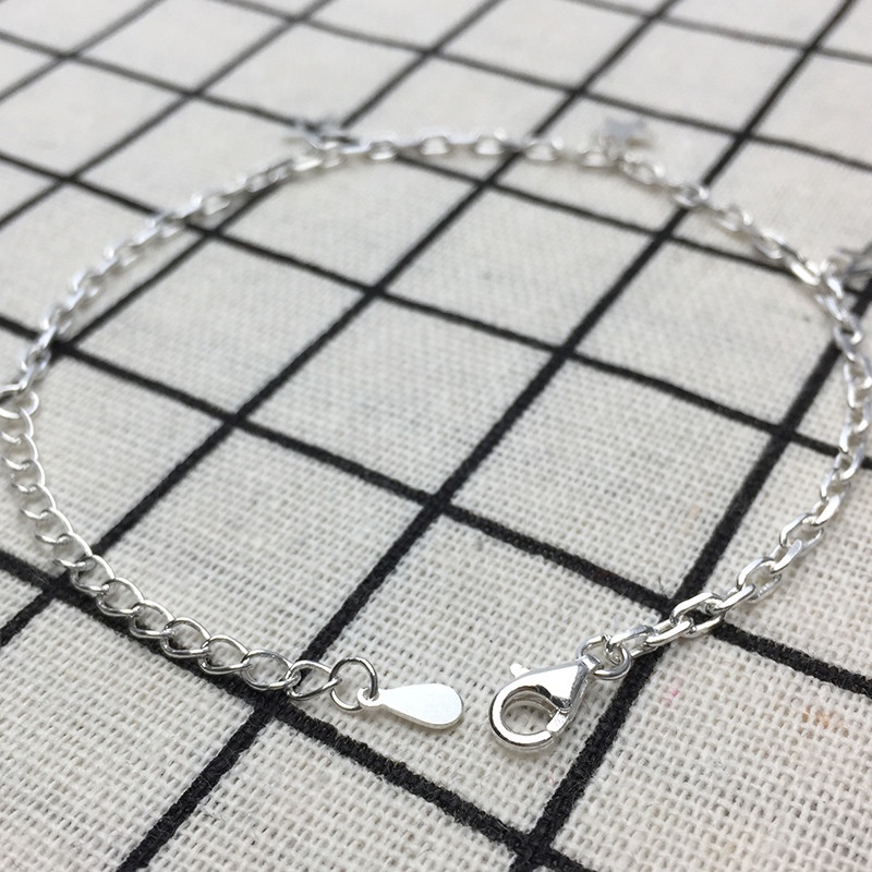 Gelang Kaki Rantai Salib Bahan Sterling Silver S925 100% Ukuran 1.5MM Untuk Hadiah