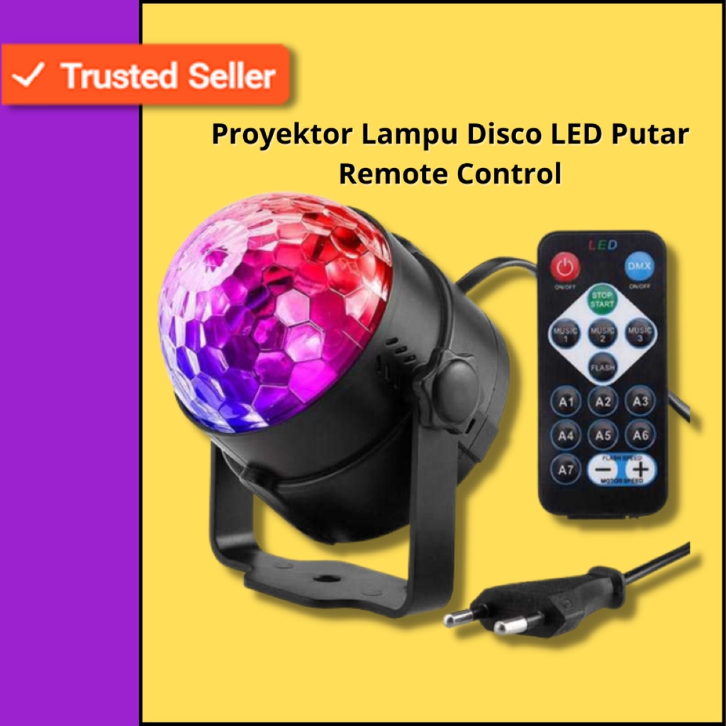 TaffLED Proyektor Lampu Disco LED Putar Remote Control