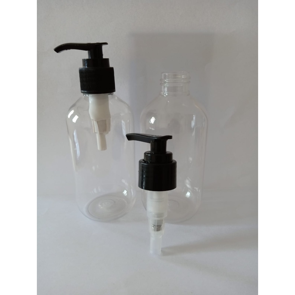 { paket isi 10pcs } BOTOL SBR 200ML PUMPLOTION HITAM BODY NATURAL