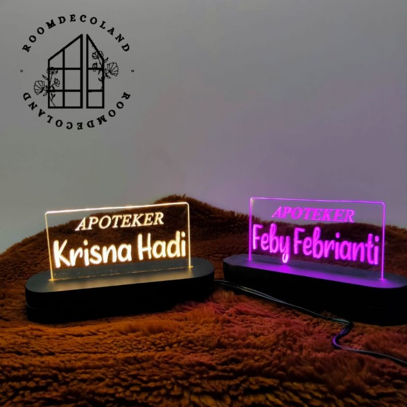 LAMPU HIAS AKRILIK MURAH 10x5cm /led  CUSTOM ULTAH/HIASAN LAMPU TIDUR DEKORASI KADO ESTETIK AESTHETI