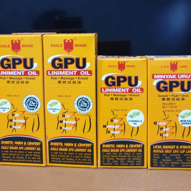 GPU Minyak Urut  Gosok Pijat Botol Cair 30ml.60ml.