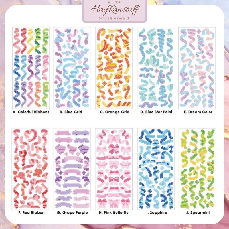 

1Pc COLORFUL RIBBONS Gliter Sticker Hias Deco Jurnal Scrapbook DIY Planner