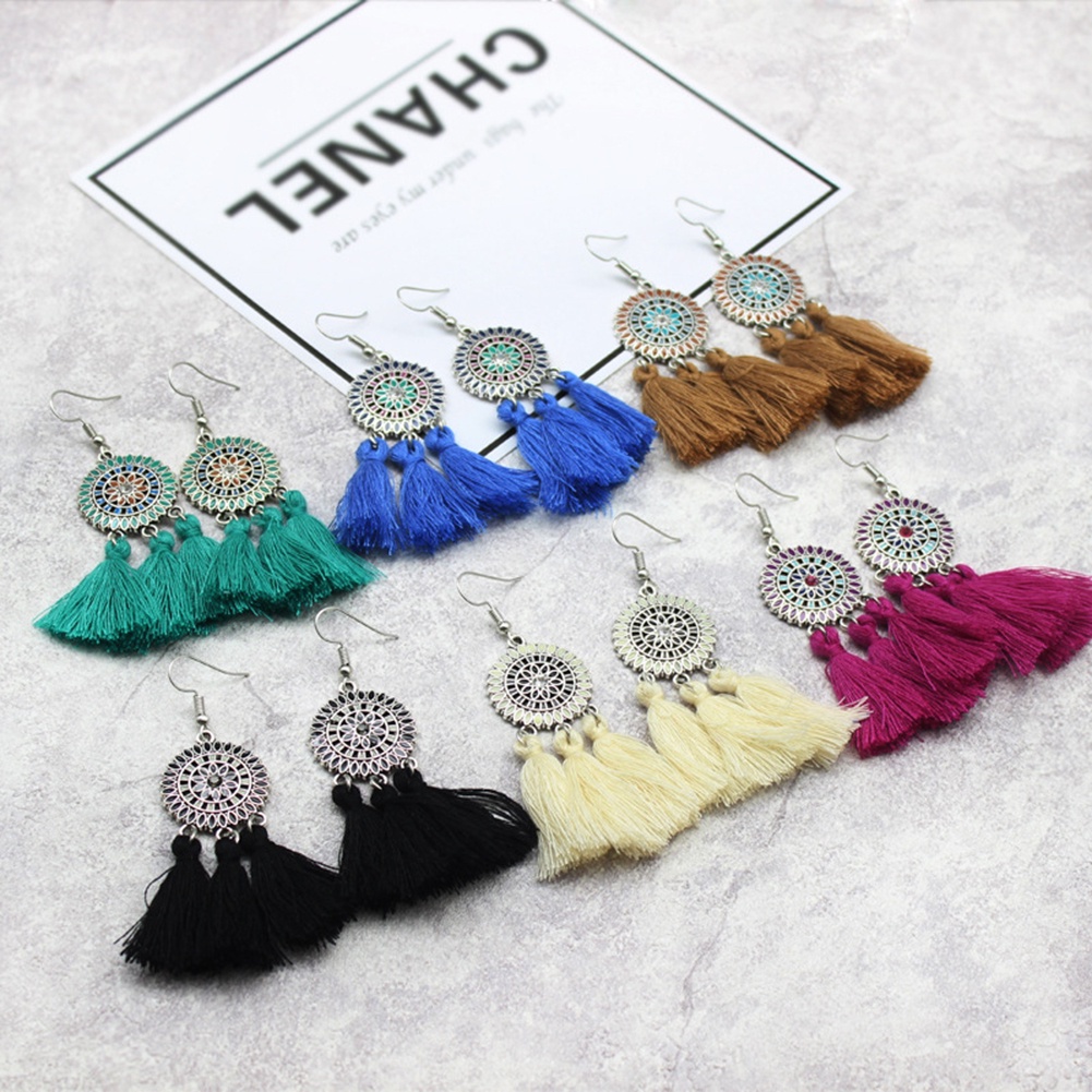 Hu Hu Hu Hu Hu Alat Bantu Pasang Kacamata♡ Anting Kait Gantung Statement Desain Bunga Mataharirumbai Panjang Gaya Boho Untuk Wanita