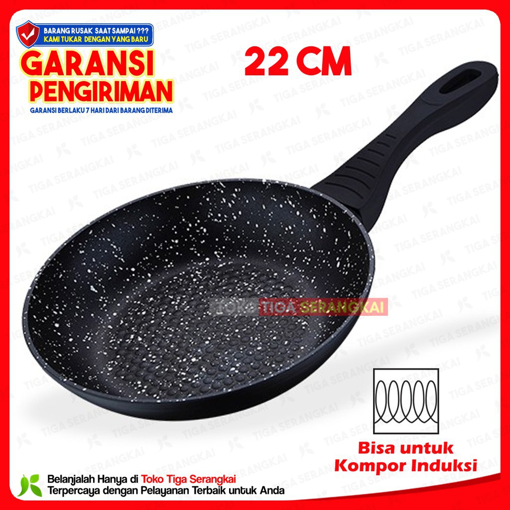 Cyprus Fry Pan Induksi Wajan Penggorengan Panci Marble 22 cm FP-0306