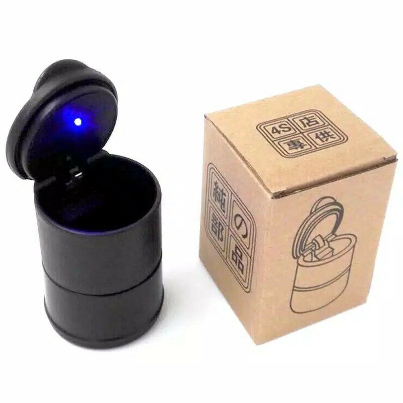 Asbak Mobil LED Portable Car Ashtray Cup Mini Trash Bin Tong Sampah/Tempat Coin