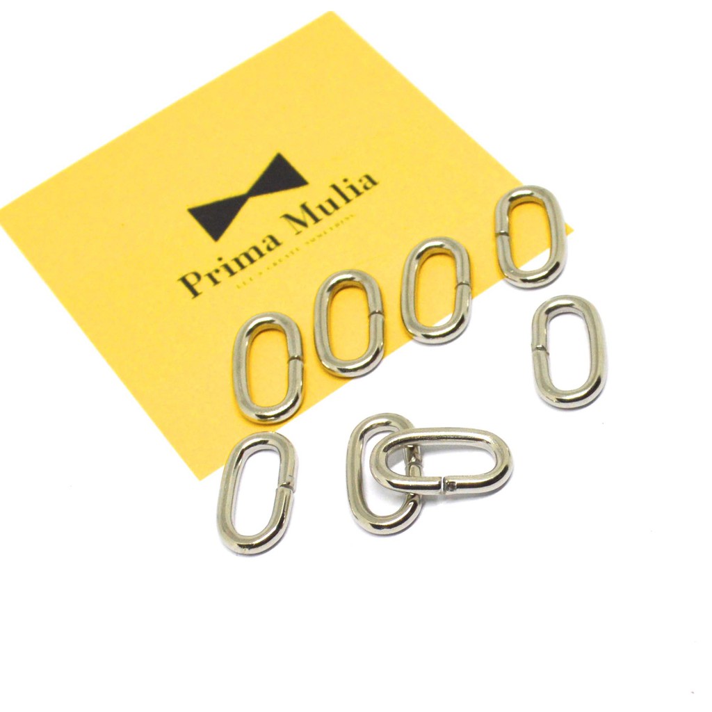 

144 PCS RING OVAL PENGAIT TALI TAG UKURAN 1.2 CM PCS WARNA NIKEL RV 12 NK