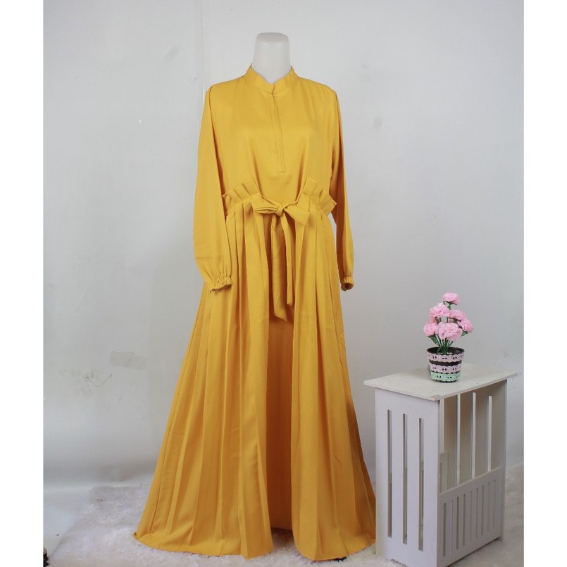 GRAGE SHOP - Gamis wollycrepe REVALINA rempel PLISKET depan ALDIRA remaja terbaru wanita muslim