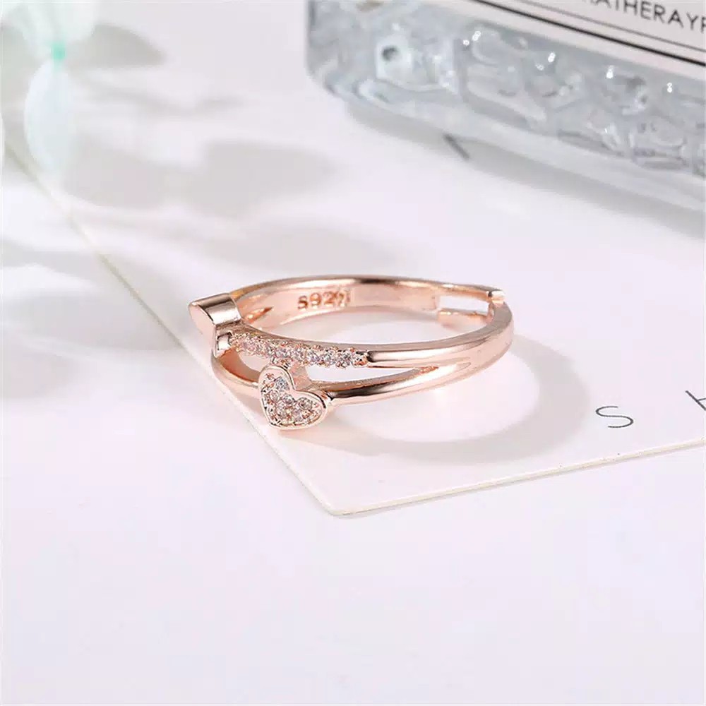 Cincin Perak Model Hati Dengan Batu Zircoin BEST PRODUCT