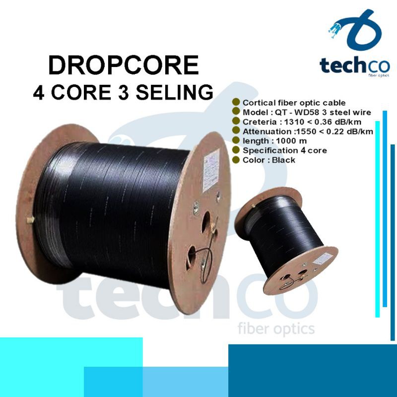 DROPCORE CABLE 4 core 3 sling/kabel dw gepeng