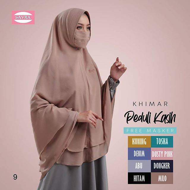 Jilbab instant khimar peduli kasih pencegah corona hijab masker
