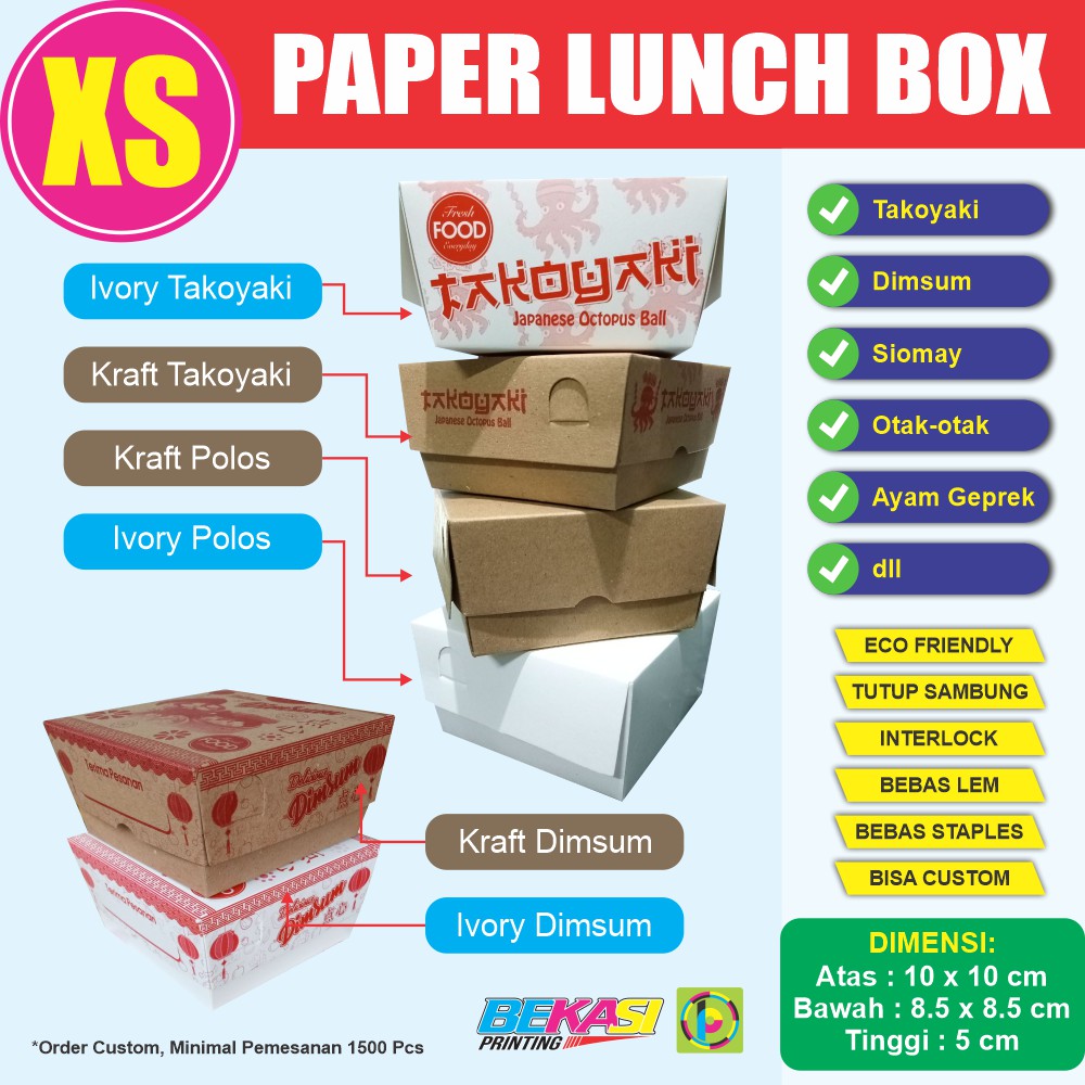 PL-XS - Kotak Kemasan Dus Takoyaki / Dimsum / Siomay Otak