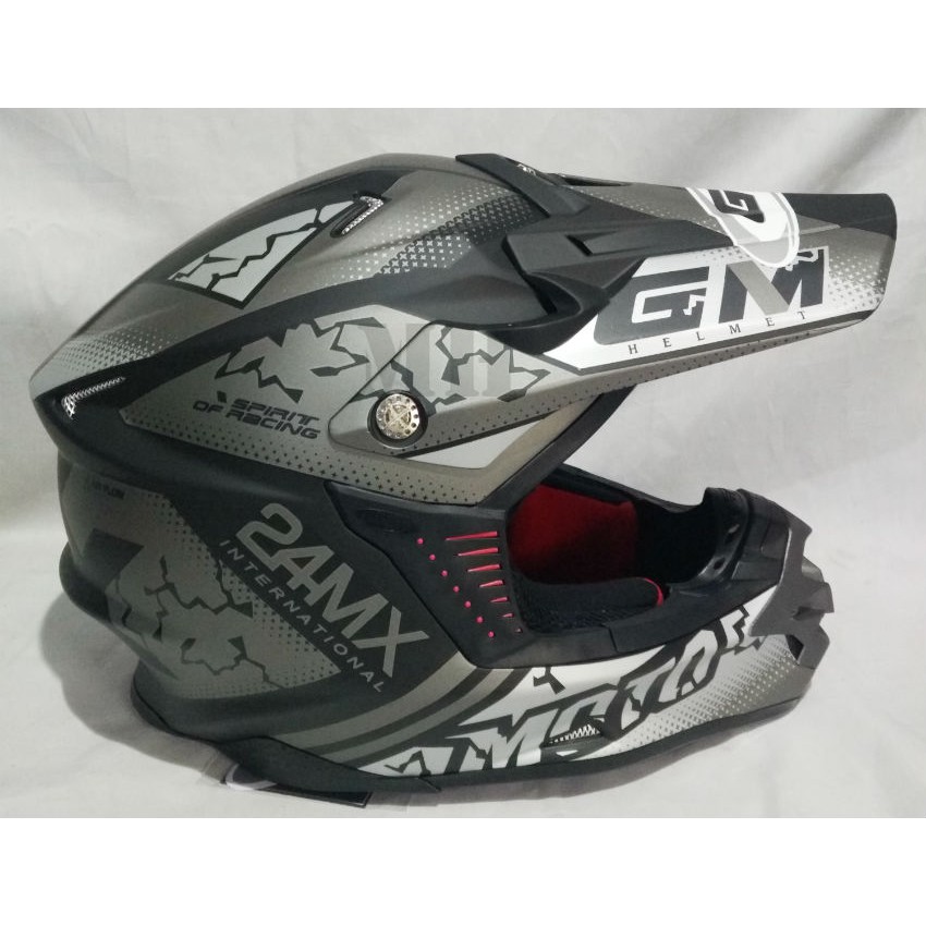 Helm GM Super Cross Series MX Black Silver Doff