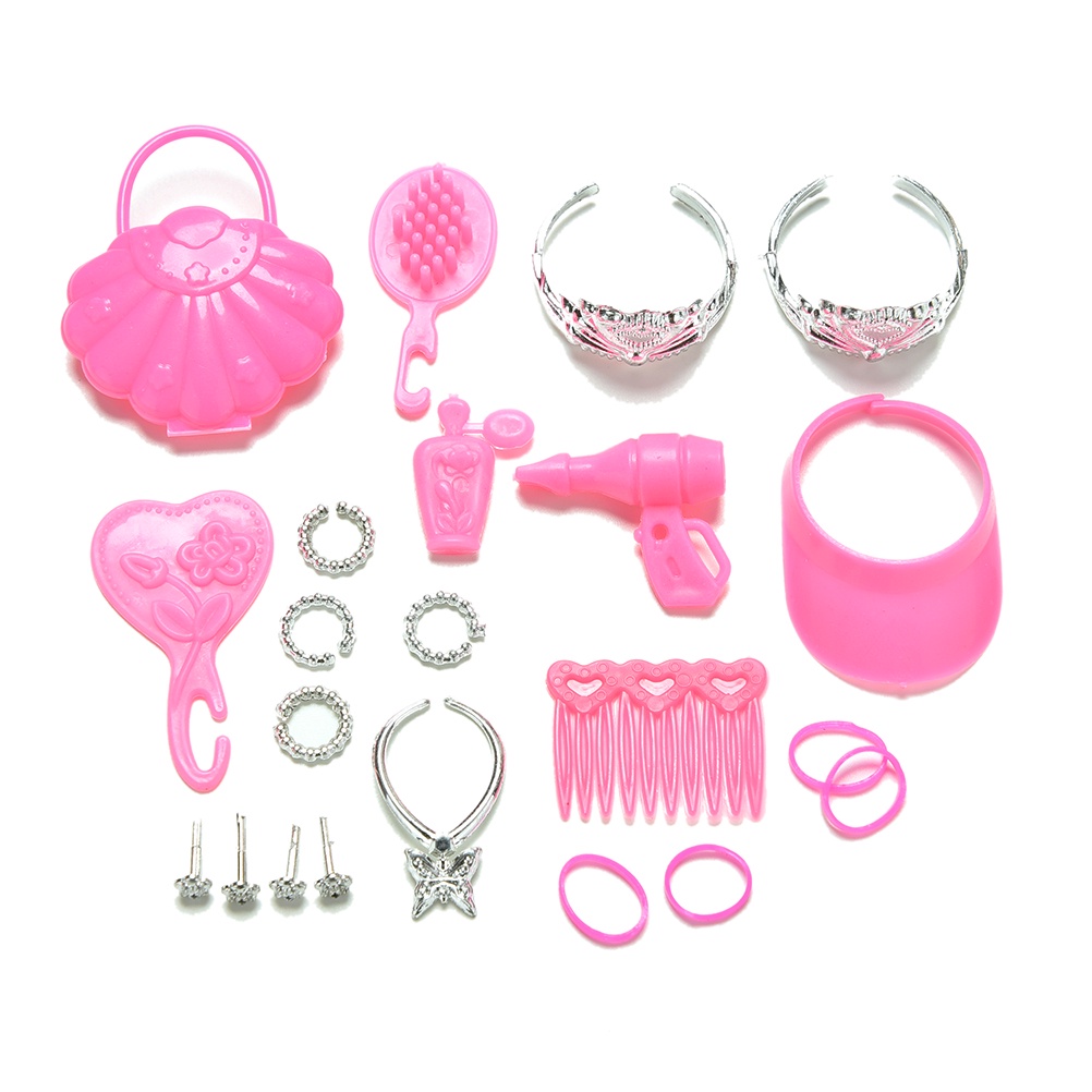 （✔✔❤45pcs / Set Aksesoris Sepatu / Tas / Sisir / Gelang / Gantungan Baju Untuk Boneka Barbie