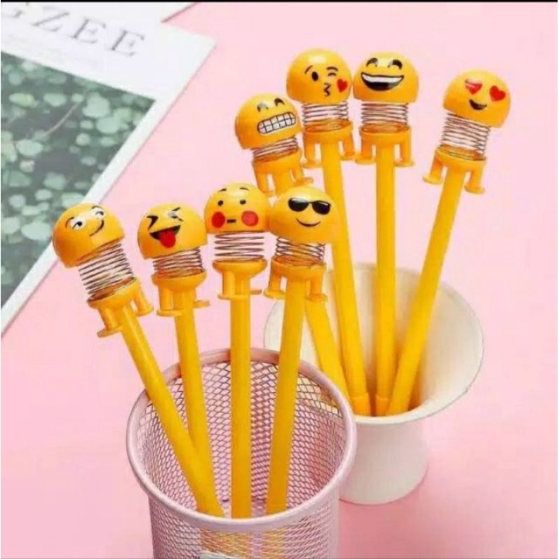 

Pulpen emoji pen spring doll