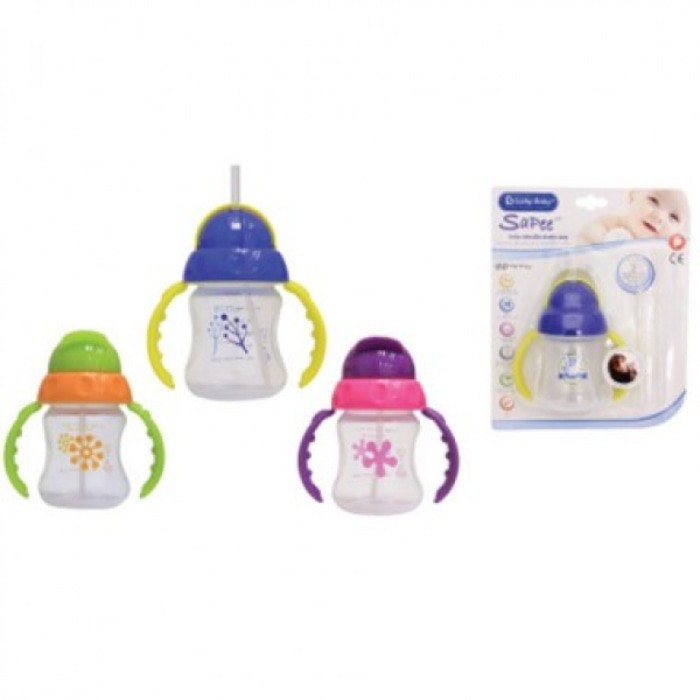 Twin Handle Straw Cup Lucky Baby &quot;SAPEE&quot; / Botol Minum