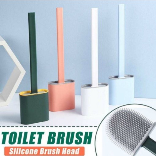 EM Sikat toilet wc silikon toilet brush alat tongkat pembersih toilet