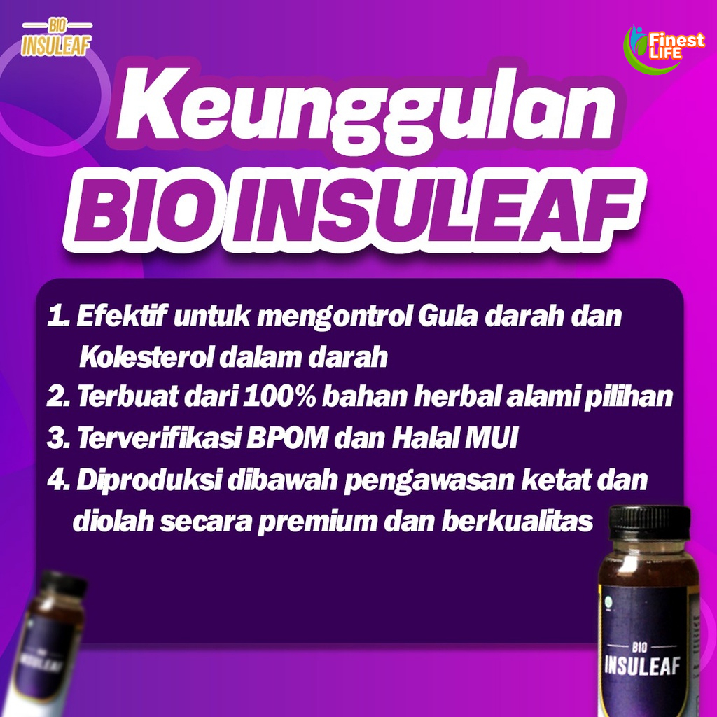 Bio Insuleaf - Solusi Atasi Kencing Manis, Diabetes Melitus, Cegah Gagal Ginjal Gula Darah Tinggi Kurangi Kadar Glukosa Atasi Kolesterol Kerusakan Jantung Hati Ekstak Mengkudu Brotowali  Mahkota Dewa Kunyit Obat Jamu Tropicana insulif Insulin [Cod]