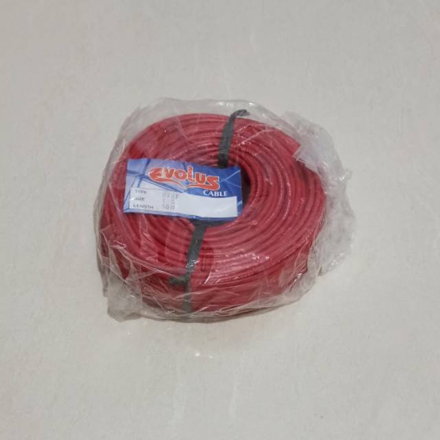 KABEL LISTRIK SERABUT TUNGGAL NYAF 1x1,5 - 50 meter EVOLUS (hitam/merah/kuning/biru/hijau)