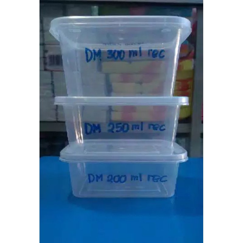 Thinwall 300ml isi 25 300 ml DM kotak panjang Kotak Makan Dessert Box Rectangel Food Kontainer Wadah