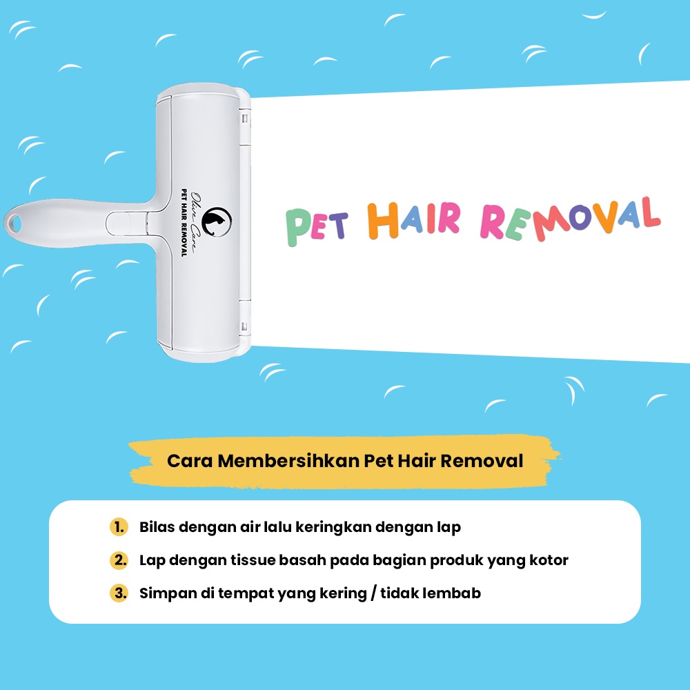 Olive Care Pembersih Bulu Kucing/Anjing PET HAIR REMOVAL yaitu Lint Roller Portable Jangka Panjang (Lifetime Use) untuk Pembersih Baju/Pakaian, Sofa, Tempat Tidur dll SweetyPetshop