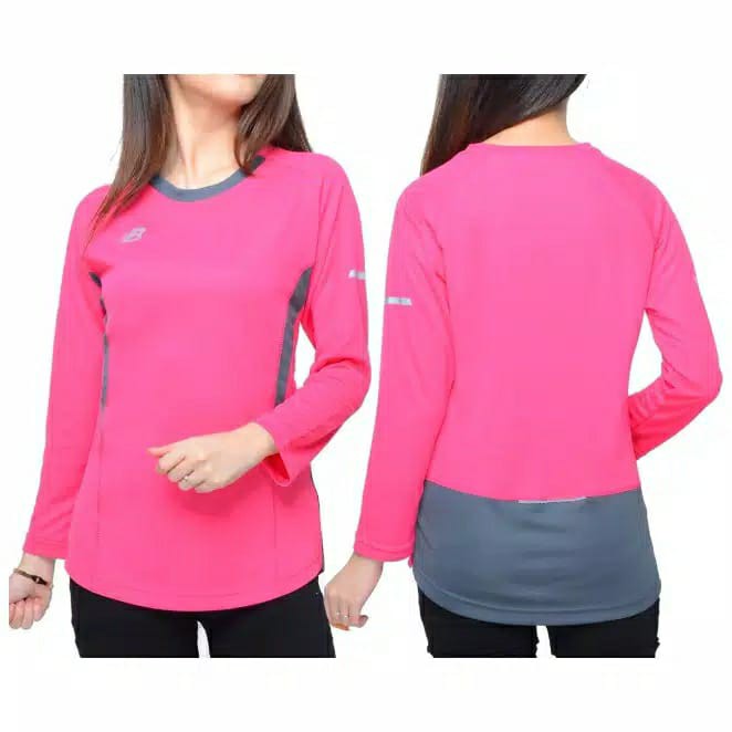 BJ - Kaos Sport Wanita - Kaos Running Wanita Dewasa Lengan Panjang - Long Sleeve 01