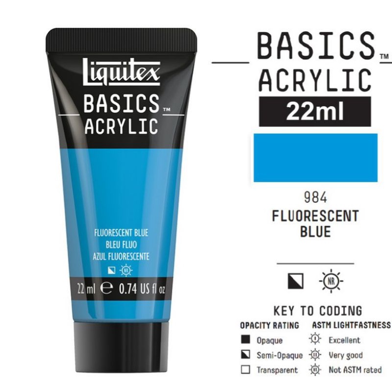 

LIQUITEX BASICS ACRYLIC 22 ML FLUORESCENT BLUE