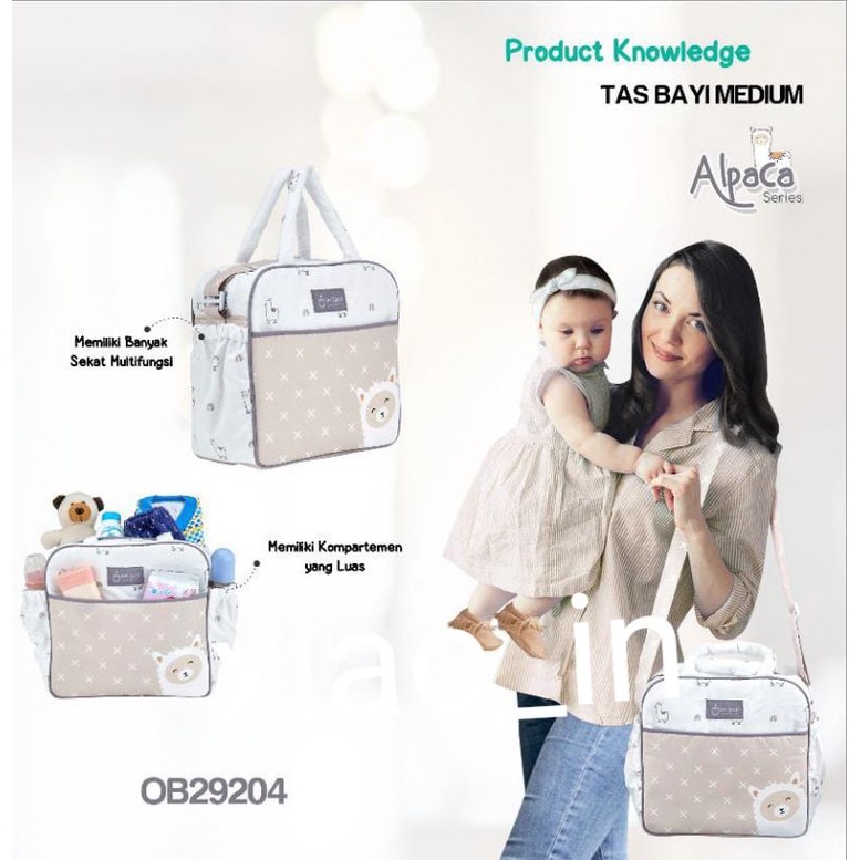 Omiland Baby Tas Bayi Medium ALPACA seri Cream OB2920