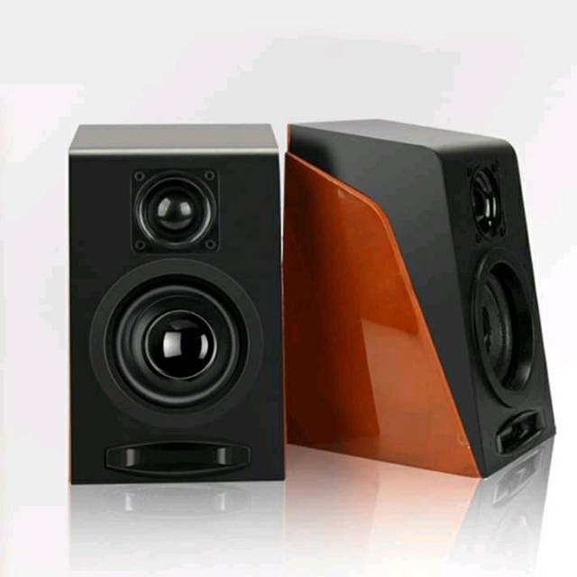 Grab Medan Speaker Audio First Eye 950 HiFi Desktop Multimedia Stereo 2.0 Channel - Black/Brown