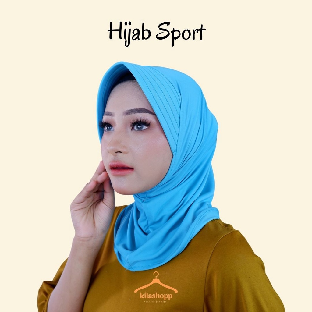 Jilbab sport murah / jilbab jersey lycra / jilbab instan sport-4