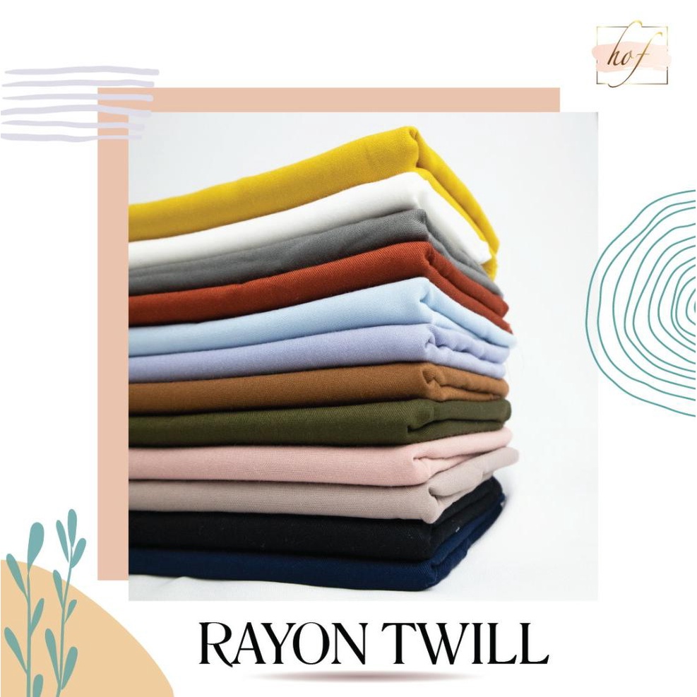 Kain Rayon Twill per METER / kain katun rayon / rayon premium