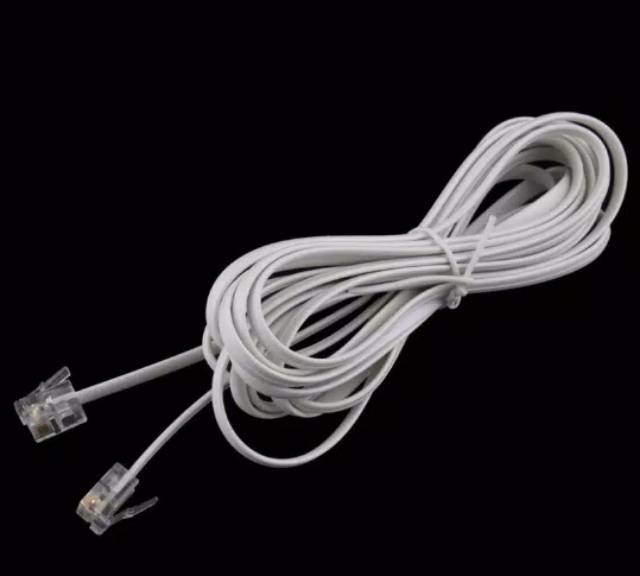 GS Kabel Telepon High Speed 10ft 1 meter RJ11 6p4c 4Pin # 2