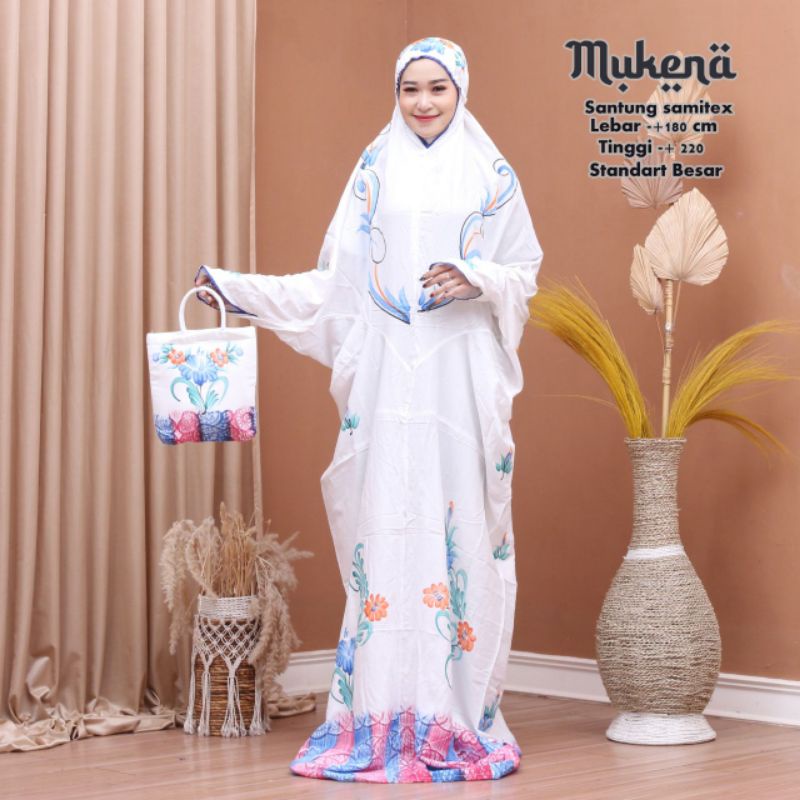 Mukena Lajur Rayon Santung Dewasa Polos Warna Fashion Muslim Wanita Muslimah