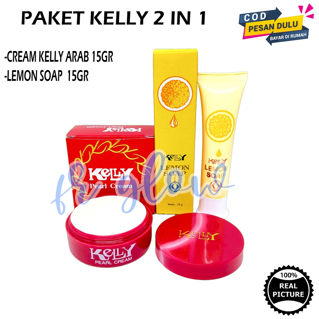 Paket Kosmetik Kelly Glowing ( Kelly Cream Pearl 15gr - Kelly Lemon Soap )