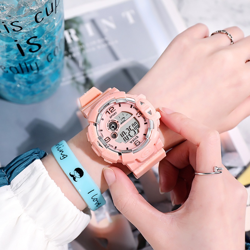 Jam Tangan Sport Wanita Dan Pria Digital Rubber Gaya Korea Fashion Import