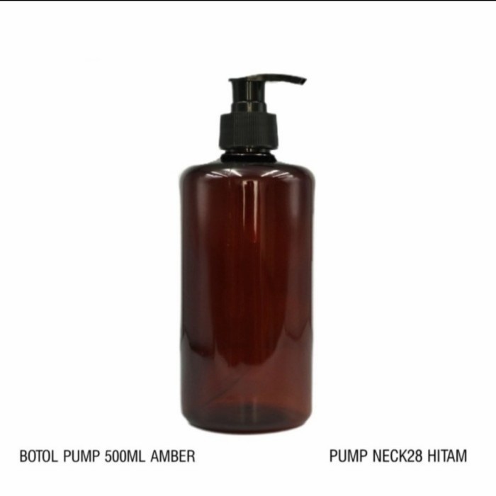 NEW AMBER - BOTOL Pump SABUN PLASTIK 500 ML Estetik WARNA COKELAT