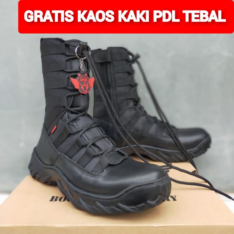 SEPATU PDL NINJA KOMANDO BAHAN KULIT SAPI ASLI MERK APIK SEPATU PDL DINAS LAPANGAN TNI POLRI SECURITY SATPAM