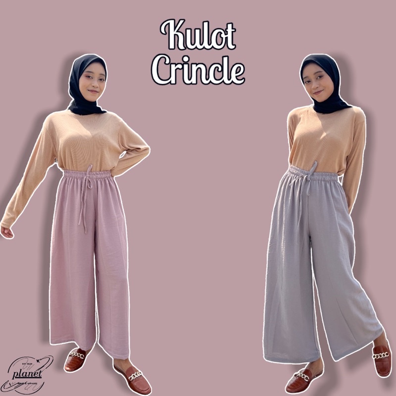 KULOT CRINKLE AIRFLOW PREMIUM WANITA HW HIGHWAIST JUMBO KULOT PANJANG WANITA CRINCLE POLOS WANITA CULLOTE CRINGKEL PINGGANG TALI SERUT KAIN JATUH ADEM OOTD KULOT KEKINIAN