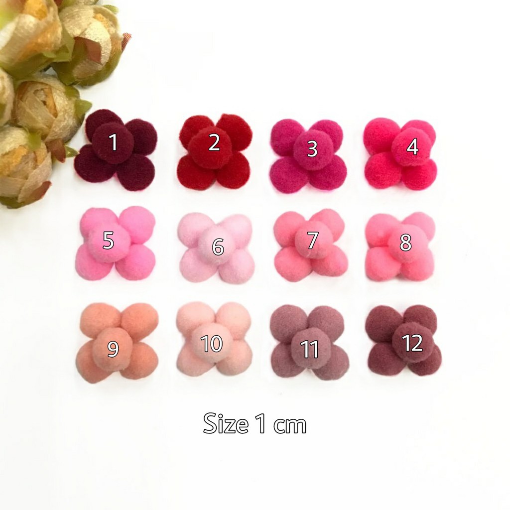 1 PACK - 1 CM &amp; 1.5 CM POMPOM HALUS ANEKA WARNA