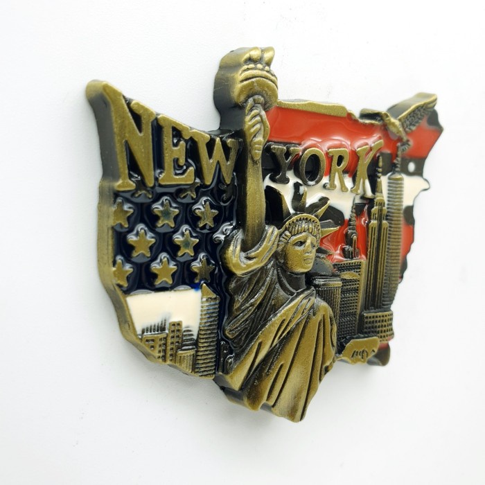 3D LOGAM Souvenir Negara magnet Kulkas Tempelan America New York