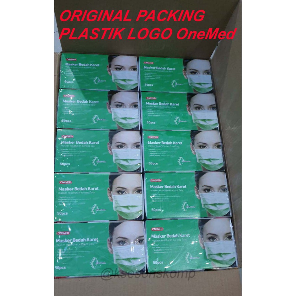 Masker Medis Onemed Earloop isi 50pcs - Masker Bedah Karet