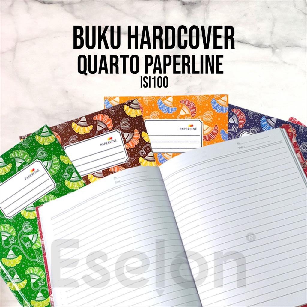 Buku Tulis Hardcover Quarto Paperline 100lembar /Kuarto 100lbr-1