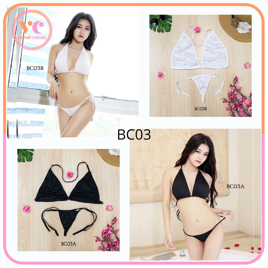 [TOKO TERLARIS] SEKSI BH CD BIKINI SEKSI BRA SET BRALETTE WANITA HITAM BC03A