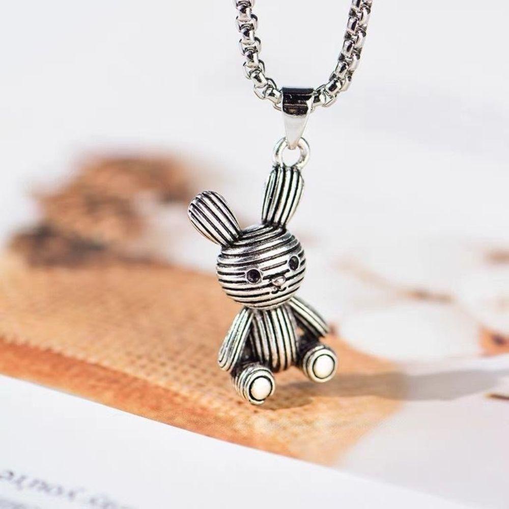 Mxbeauty Liontin Kalung Beruang Hip Hop Rapper Fashion Perhiasan Kelinci Gothic Necklace