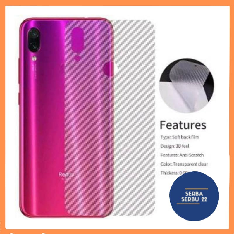 Skin Carbon HP Xiaomi  Garskin Realme Clear Carbon Skin Back Case Sticker Premium Violette Design