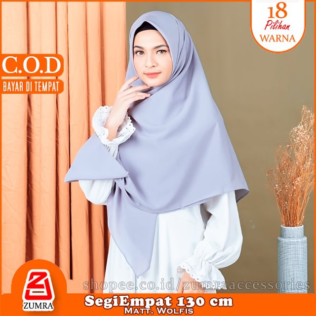 [Spesial Harga Grosir] Square Hijab Segi Empat Wolfis Woolpeach 130 x 130 cm Best Quality Grade A