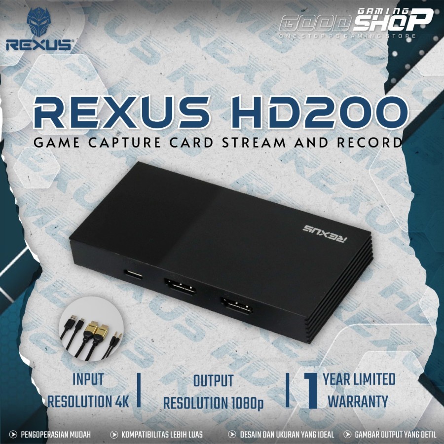 Rexus HDMI 4K Game Capture Card Stream and Record HD200