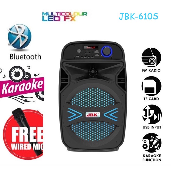 SPEAKER BLUETOOTH+MIC JBK-610S  JBK-611S WIRELESS JBK610/JBK611 SPEAKER KOPER PORTABLE SPEAKER MUSIC BOX BLUETOOTH