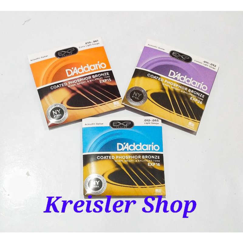 Senar gitar akustik coated phospor bronze EXP15 EXP16 EXP26 Guitar strings